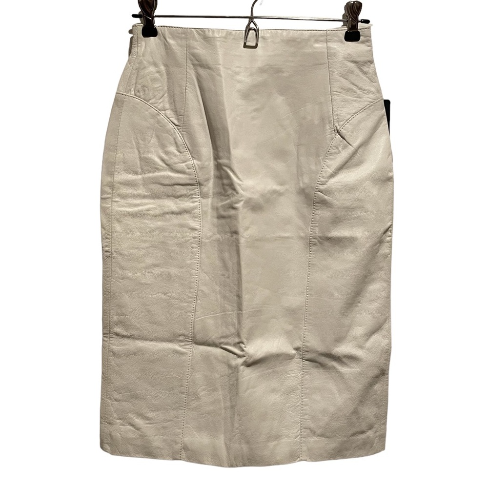 Byrnes & Baker NOS White Leather Skirt 8